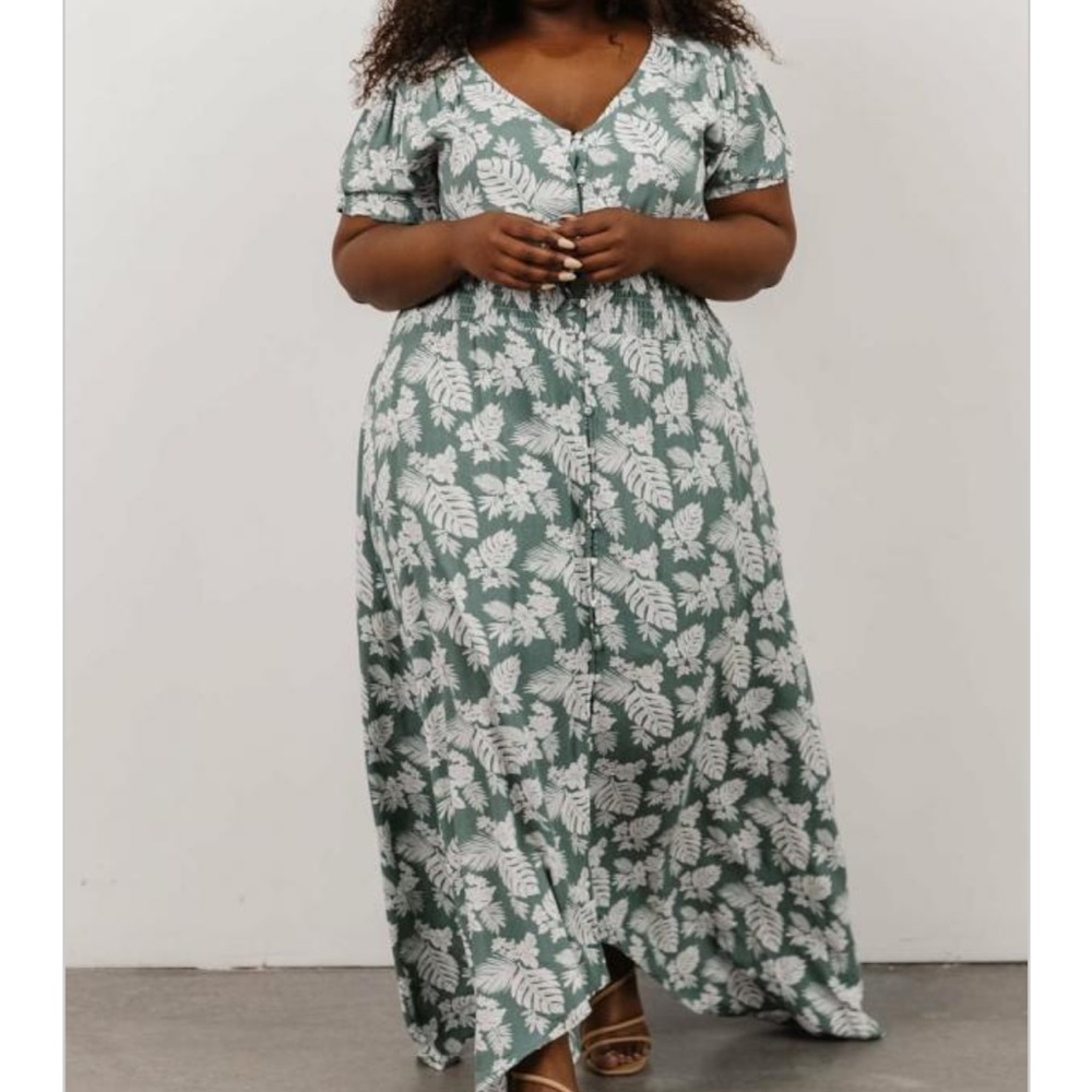 Baltic Born Womens Robyn Maxi Dress Monstera + Palm Print